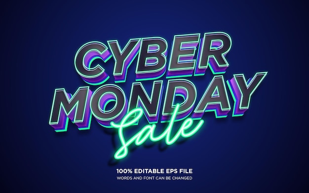 Cyber Monday Sale editable text style effect