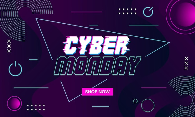 Vector cyber monday sale flyer banner abstract geometric background