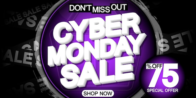 Vector cyber monday sale poster design template