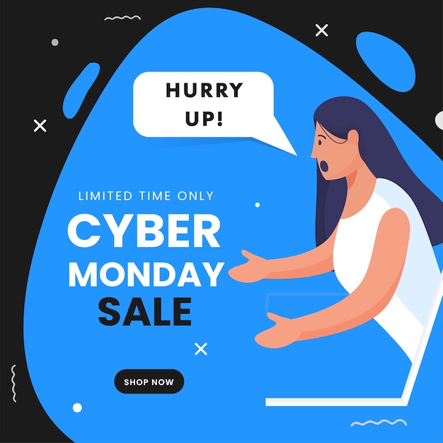 Cyber Monday Sale Poster Design with Discount Offer