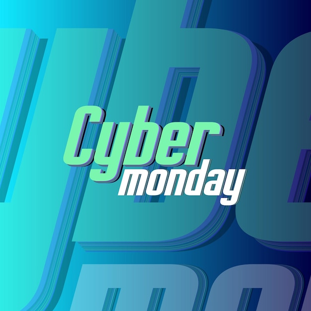 Cyber Monday Sale Poster Retail Promotion with Vector Design