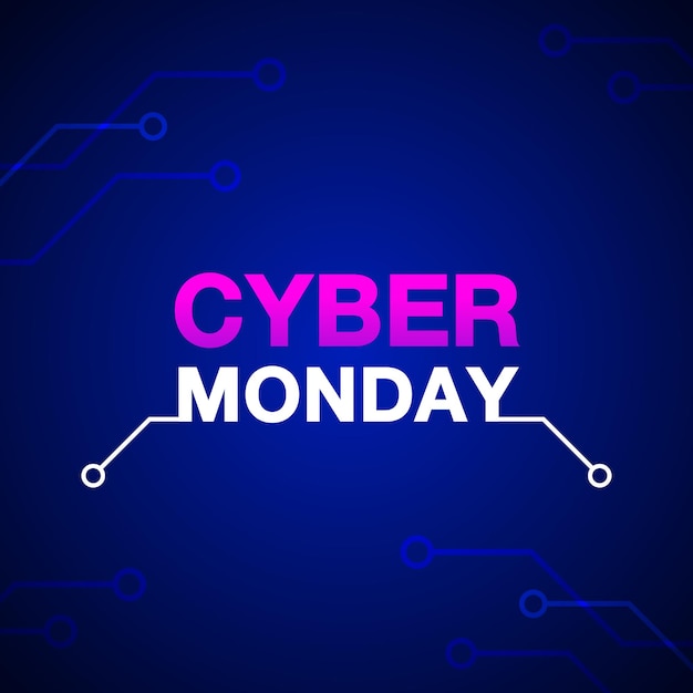 Cyber Monday Sale Poster Retail Promotion with Vector Design