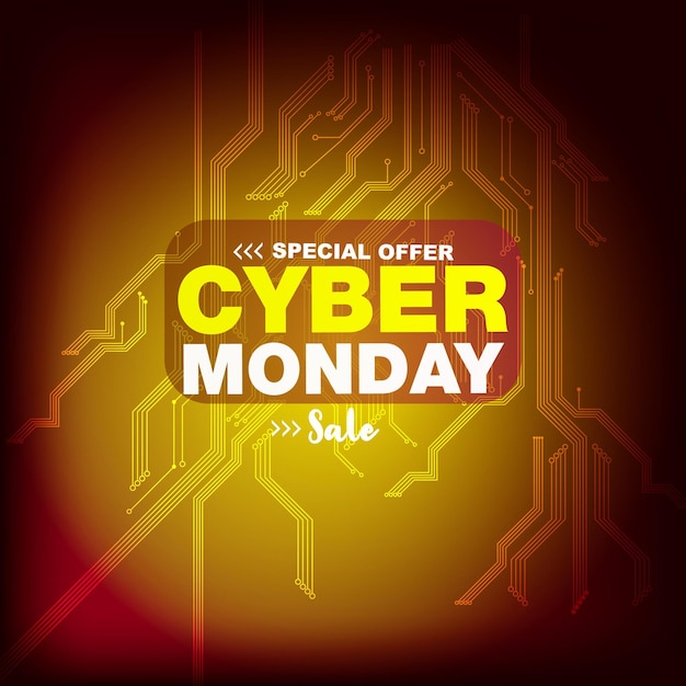 Cyber Monday Sale Poster Retail Promotion with Vector Design