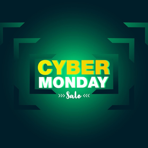 Cyber Monday Sale Poster Retail Promotion with Vector Design