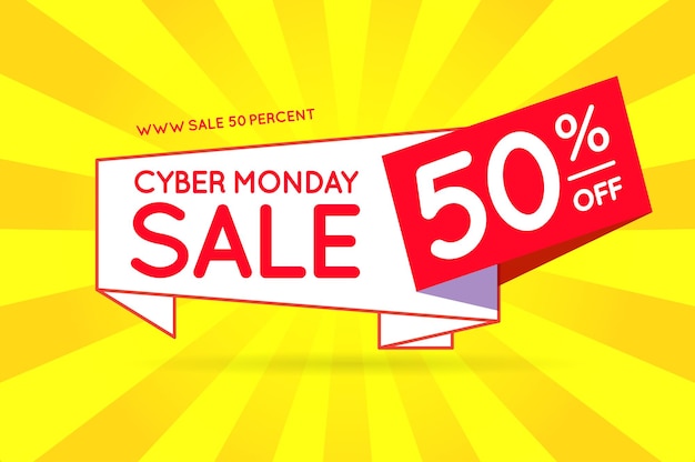 Cyber Monday Sale Sign Banner Poster ready for Web and Print Vector Super Mega Huge Sale with Special Offer