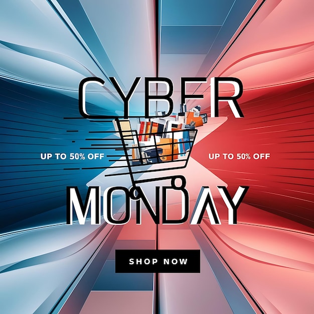 Vector cyber monday sale social media ad template