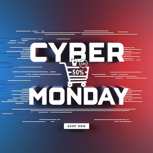 Vector cyber monday sales event social media post