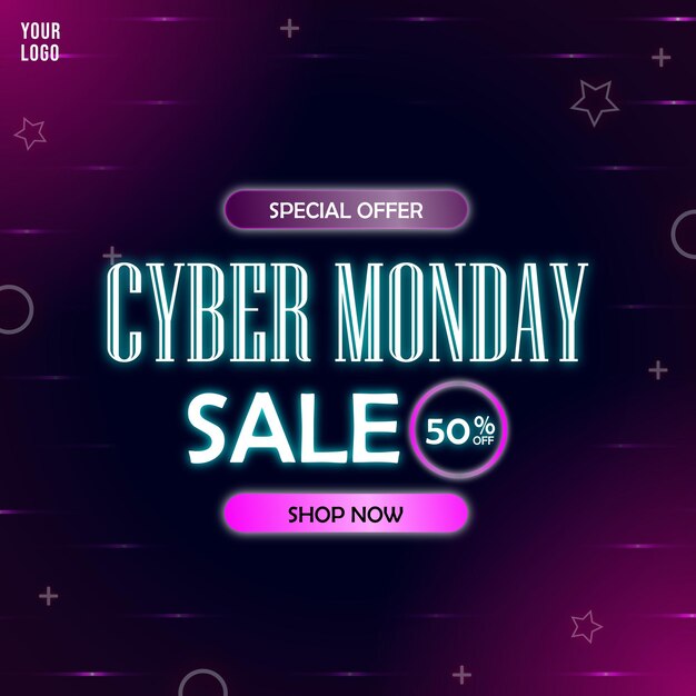 Vector cyber monday special discount template design