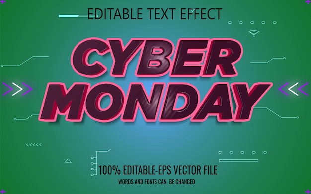 Cyber Monday text effect Editable text effect style Cyber Monday PNG image 3d text effect design