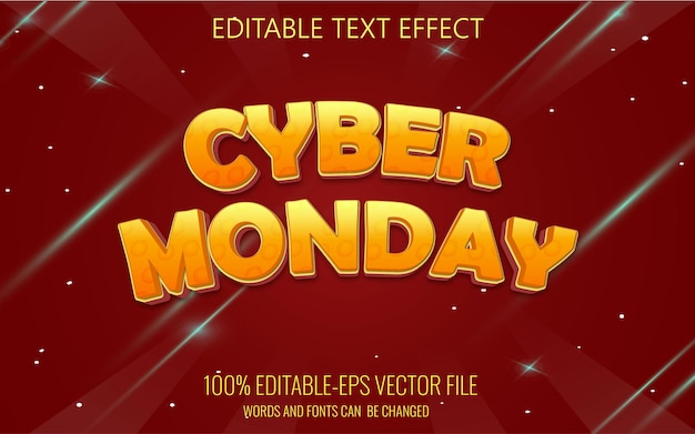 Cyber Monday text effect Editable text effect style Cyber Monday PNG image 3d text effect design