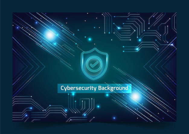 Vector cyber security background with shiny network and security icons