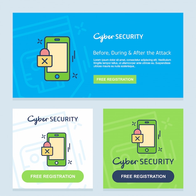 Cyber security company design vector