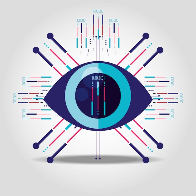 Cyber security eye isolated icon