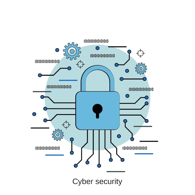 Cyber security flat design style vector concept illustration