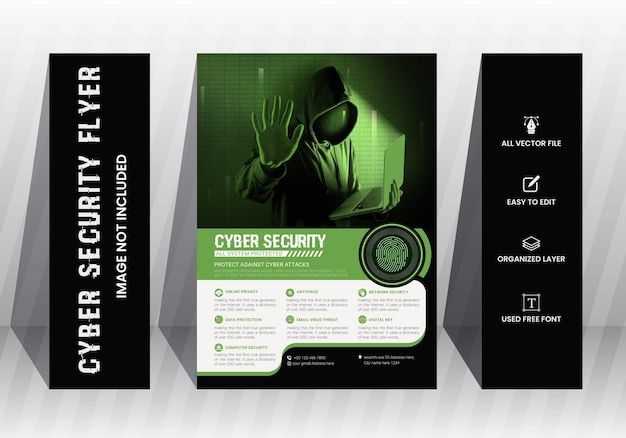 Vector cyber security flyer design