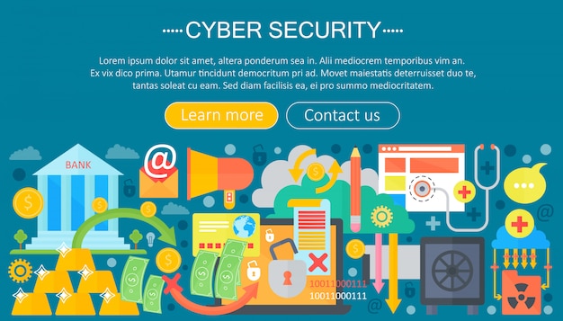 Cyber security infographics template concept