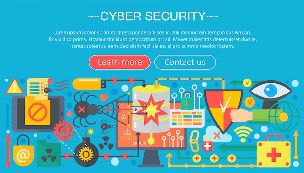 Cyber security infographics template concept