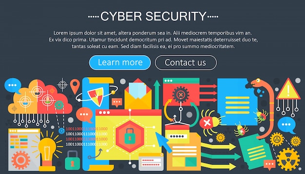 Cyber security infographics template concept