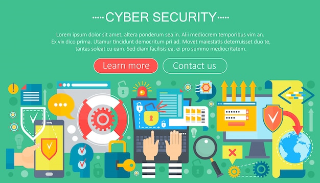 Cyber security infographics template design