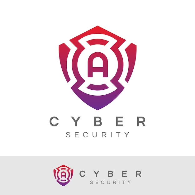 cyber security initial Letter A Logo design