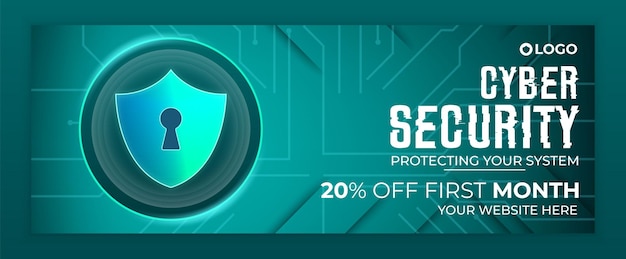 Cyber security modern Facebook cover book cover or Cyber icon template