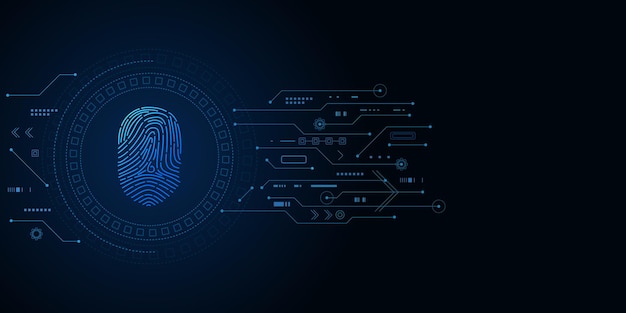 Cyber security and password control through fingerprints, access with biometrics identification