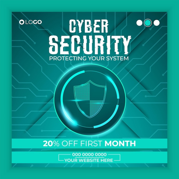 Cyber Security Social Media Post Design Facebook or Instagram cyber ads template