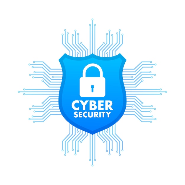 Vector cyber security vector logo with shield and check mark security shield concept internet security