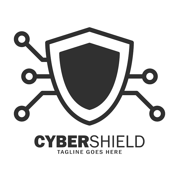 Vector cyber shield logotype vector design element