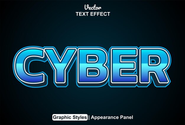 Cyber text effect with graphic style and editable