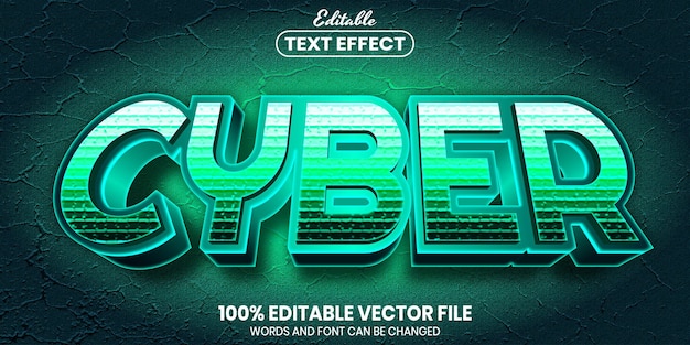 Cyber text, font style editable text effect