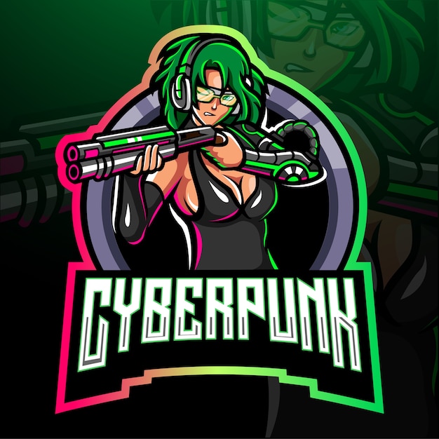 Cyberpunk esport logo mascot design