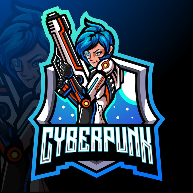 Cyberpunk mascot. esport logo design