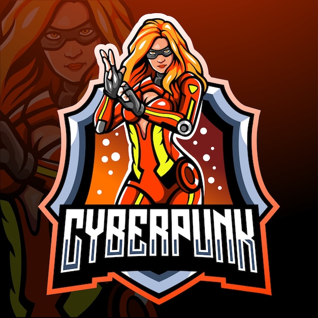 Cyberpunk mascot. esport logo 