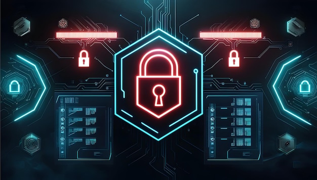 Cybersecurity background Vector illustration