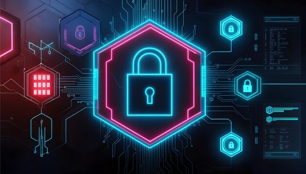 Cybersecurity background Vector illustration