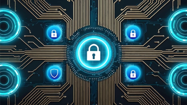 Cybersecurity background Vector illustration