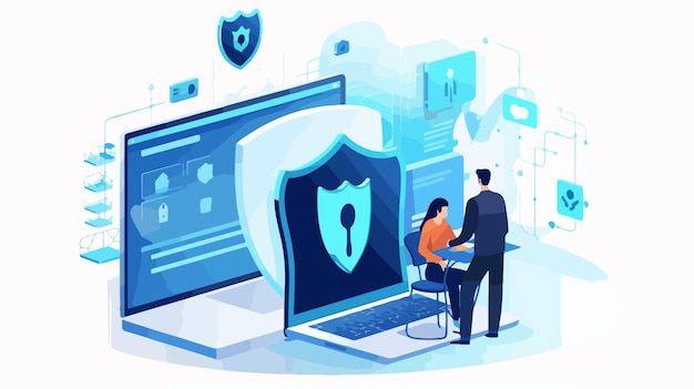 Cybersecurity and Data Protection Vector Illustration