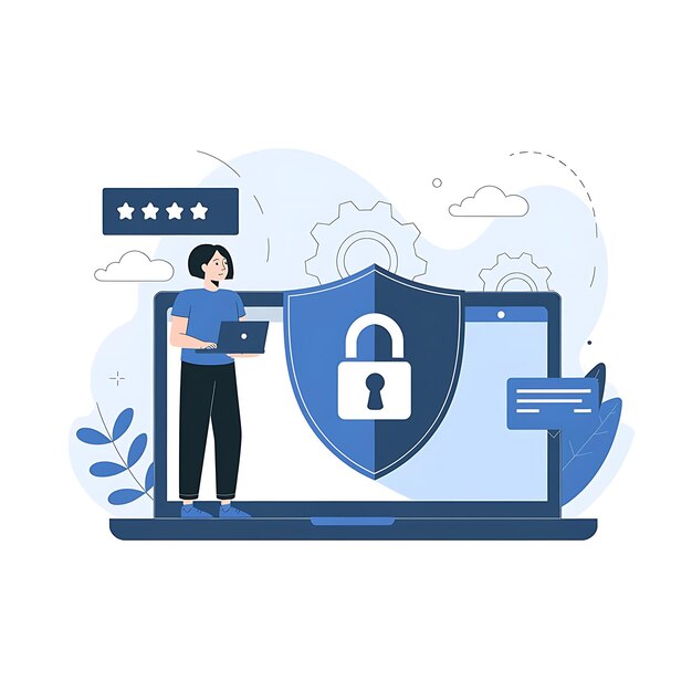 Vector cybersecurity flat design vector illustrations