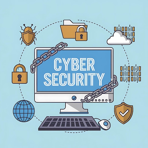 Vector cybersecurity flat design vector illustrations