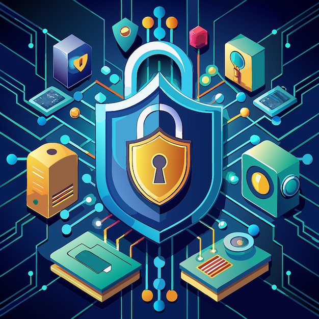 Cybersecurity illustrations background