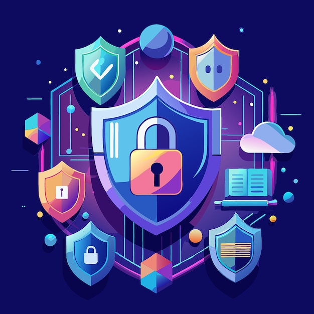 Cybersecurity illustrations background