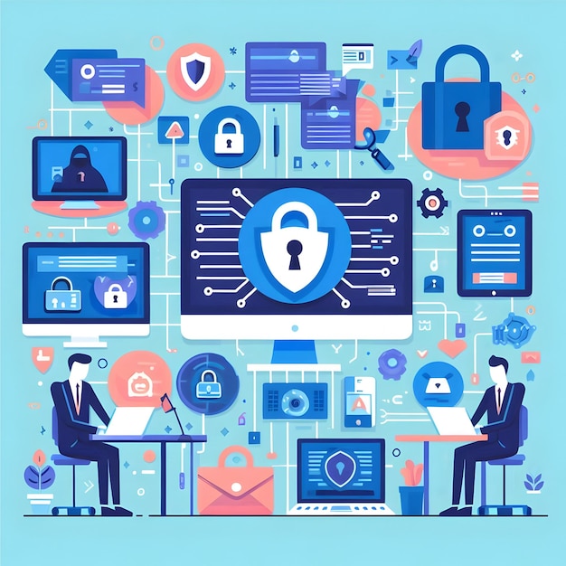 Cybersecurity illustrations vector graphics design