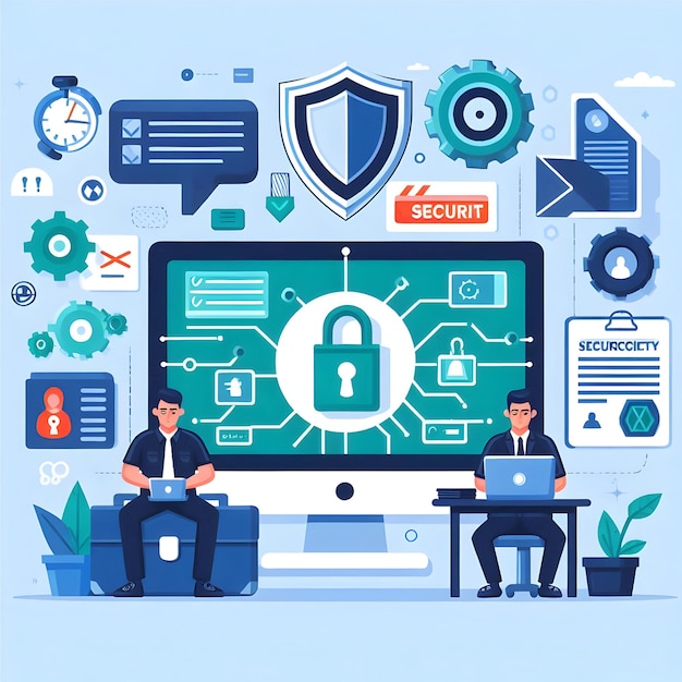 Cybersecurity illustrations vector graphics design