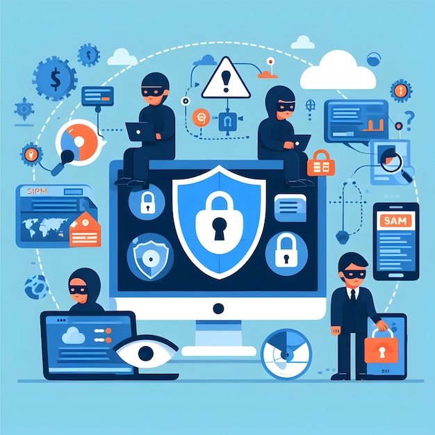 Cybersecurity illustrations vector graphics design