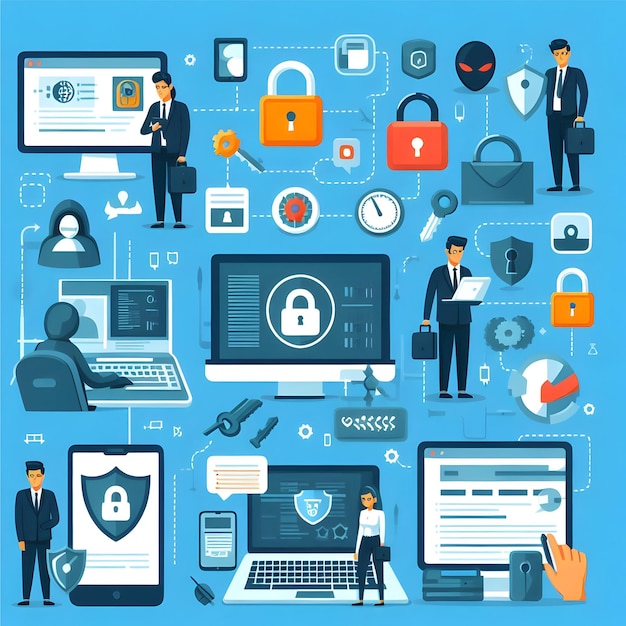 Cybersecurity illustrations vector graphics design