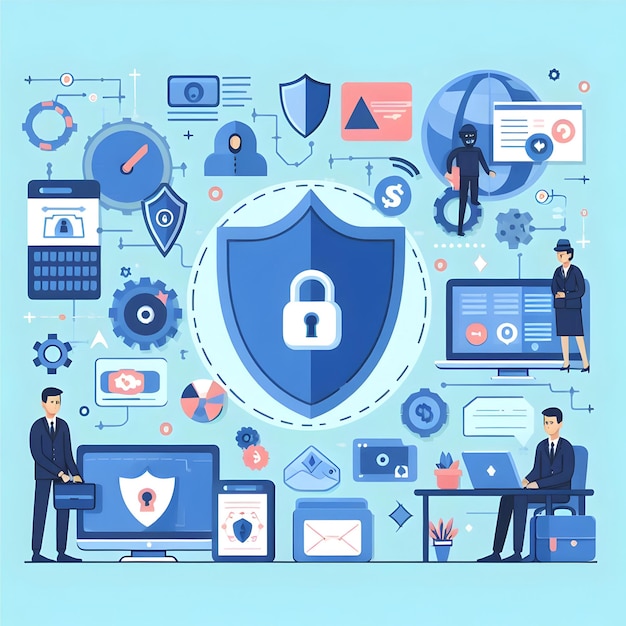 Cybersecurity illustrations vector graphics design