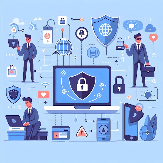 Cybersecurity illustrations vector graphics design