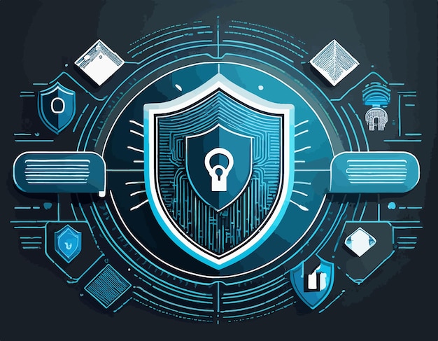 Vector cybersecurity illustrations vector graphics