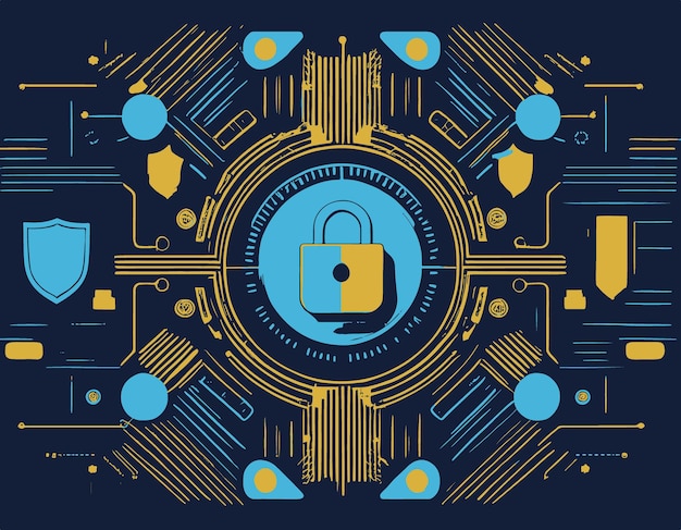 Vector cybersecurity illustrations vector graphics